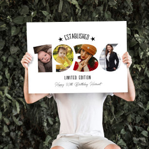 90th birthday Photo Collage established 1936 Card