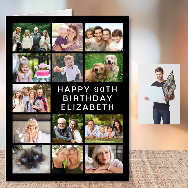 90th Birthday Photo Collage Jumbo Card (Creator Uploaded)