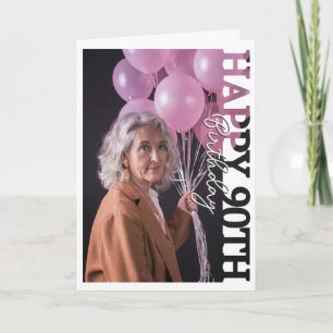 90th Birthday Photo college Card