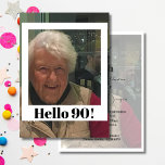 90th Birthday Photo Frame Modern Chic Invitation<br><div class="desc">A 90th Birthday Elegant Personal photo Birthday Invitation. The age can be changed for any age not just 90. A place holder photo on the front can be replaced with your own image and the placeholder image on the back can be replaced with your own photo ( it will appear...</div>