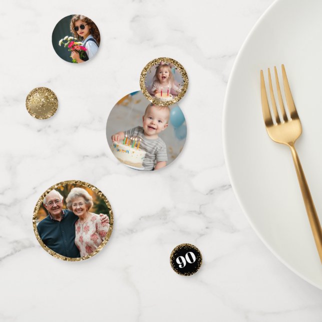 90th birthday Photos Gold Confetti (Group)