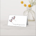 90th birthday pink heart balloon place card<br><div class="desc">Personalized 90th birthday pink & purple heart balloon placecards. Perfect for friends or family who are organizing a surprise party for a mom or grandmother who has reached ninety. The card includes space for the name of the woman, as well as the date of her birthday. Inside a special message...</div>