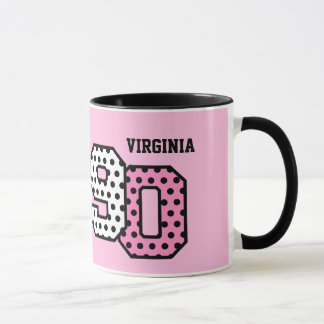 90th Birthday PINK POLKA DOTS Custom Name V04H Mug