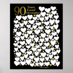 90th Birthday Poster - 90 Years Loved<br><div class="desc">A wonderful 90th birthday present idea. This fabulous poster contains 90 hearts for you to fill with 90 short messages of love. Perfect for a special 90th birthday gift from the family - or use at a ninetieth party as a guest book. Print large for lots of space to write...</div>