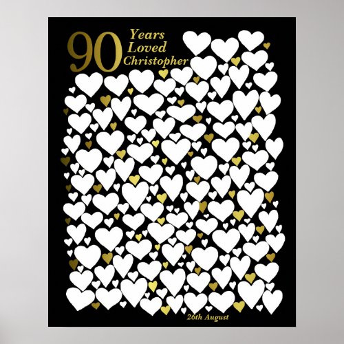 90th Birthday Poster _ 90 Years Loved