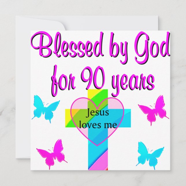 90TH BIRTHDAY PRAYER CARD (Front)