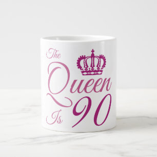 90th Birthday Queen Giant Coffee Mug