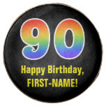 [ Thumbnail: 90th Birthday - Rainbow Spectrum Pattern Number 90 ]