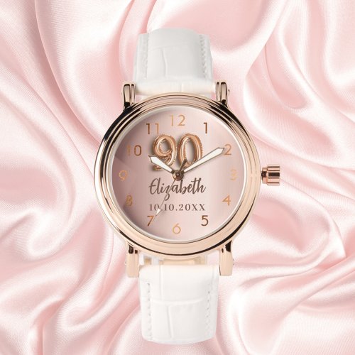 90th Birthday rose gold name Watch