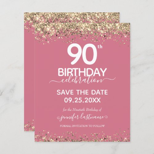 90th Birthday Save the Date Budget Invitation