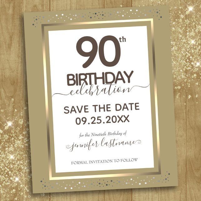 90th Birthday Save the Date Budget Invitation (Creator Uploaded)
