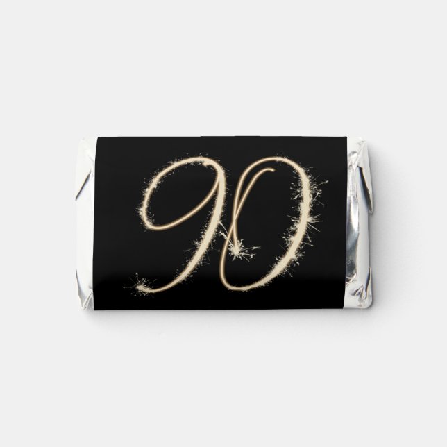 90th Birthday Sparklers On Black  Hershey's Miniatures (Front)