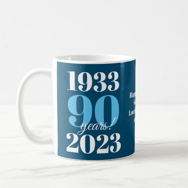 90th Birthday Special Date Coffee Mug (Left)