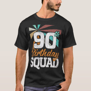 90th Birthday Squad Retro Men Women 90 Years Old T-Shirt
