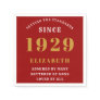 90th Birthday Standards Born 1929 Red Gold Napkins