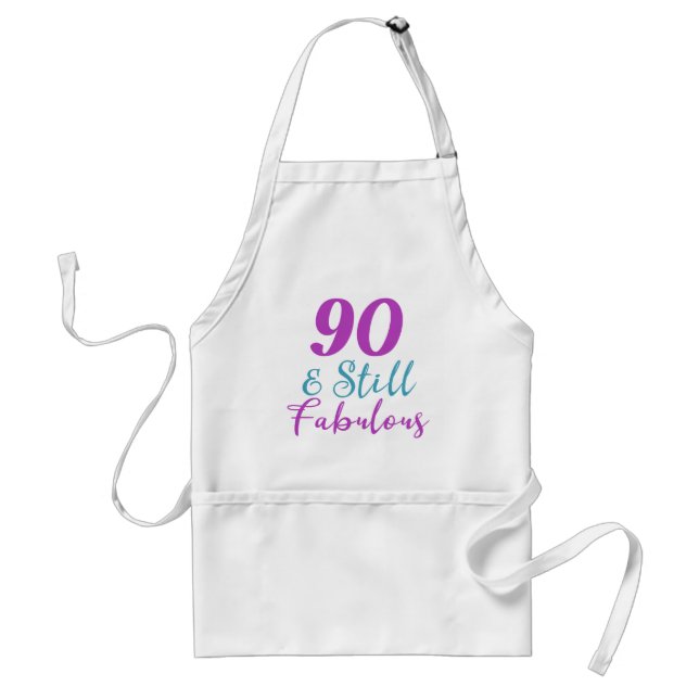 90th Birthday Still Fabulous Adult Apron (Front)