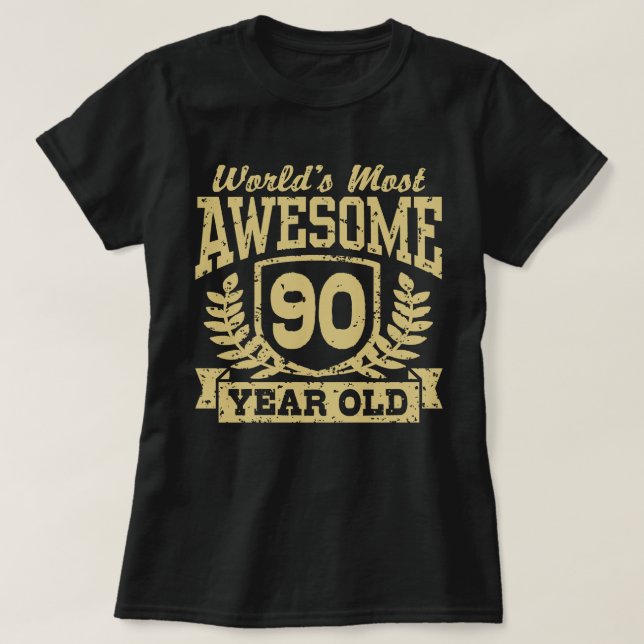 90th Birthday T-Shirt (Design Front)