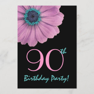 90th Birthday Template - Pink Daisy