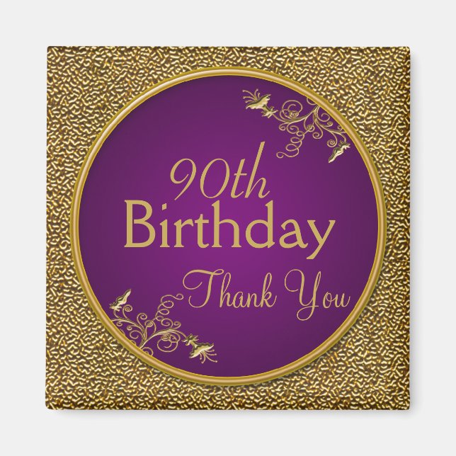 90th Birthday Thank You Magnet Gift (Front)