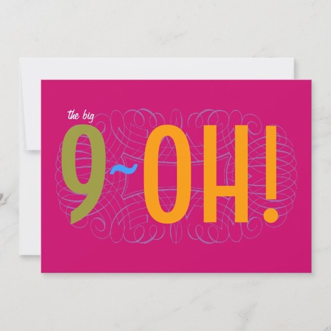 90th Birthday - the Big 9-OH! Invitation (Front)