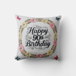 90th Birthday Throw Pillow: A Keepsake of Cherishe Throw Pillow