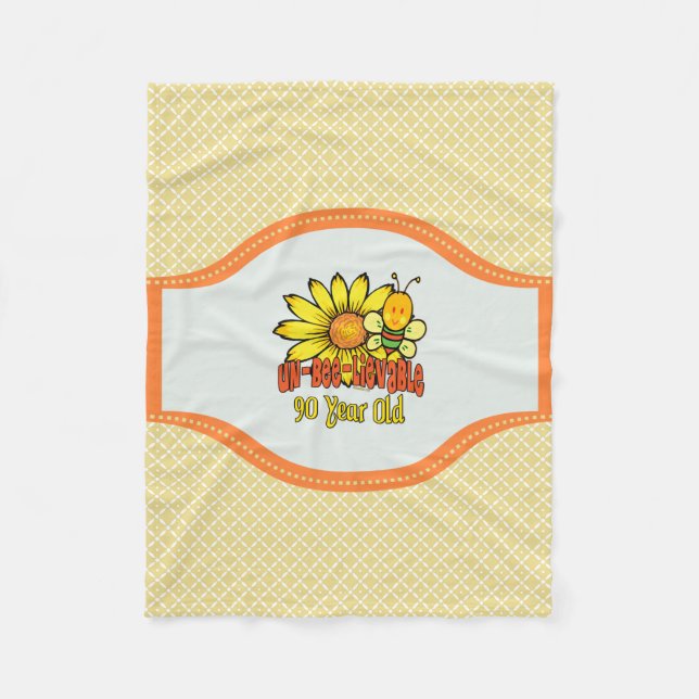 90th Birthday - Unbelievable at 90 Years Old Fleece Blanket (Front)