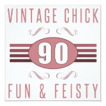 90th Birthday Vintage Chick Card