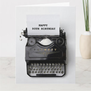 90TH BIRTHDAY vintage typewriter Greeting Card