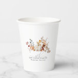 90th Birthday White Pumpkin Fall Flowers Custom Paper Cups<br><div class="desc">Modern and elegant white pumpkin and fall flowers floral design. The soft watercolor palette is a sophisticated blend of soft pink and dark rich golden yellow and brown. The fall leaves surround the white pumpkin for a special autumn display. Perfect for your fall birthday party.</div>