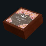 90th Birthday Wooden Jewelry Keepsake Box<br><div class="desc">90 Happy Birthday Personalized year pillow. Easy to adjust. All text is adjustable if needed.</div>