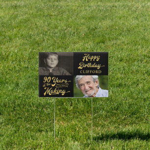 90th Birthday Years in the Making Retro Script Sign