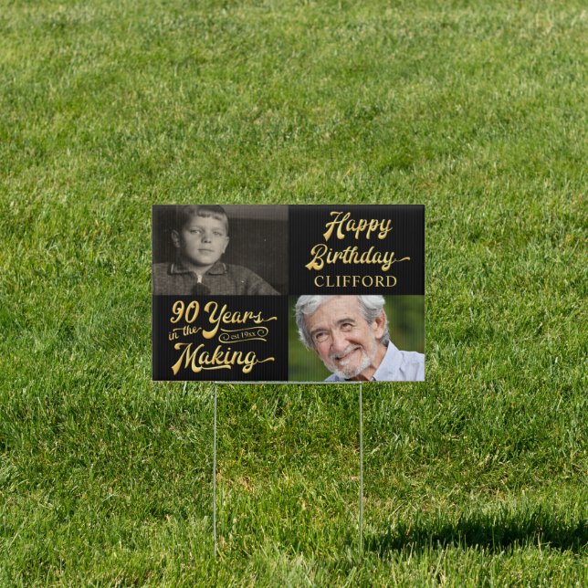 90th Birthday Years in the Making Retro Script Sign (Insitu)