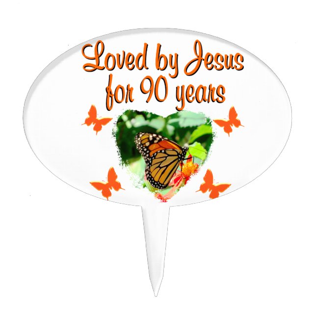 90TH BUTTERFLY BIRTHDAY CAKE TOPPER (Front)