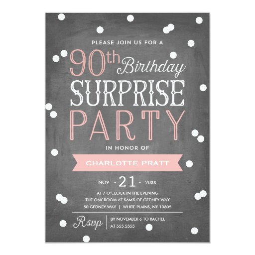 90Th Surprise Birthday Party Invitations 1