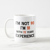90th cool birthday designs coffee mug (Left)