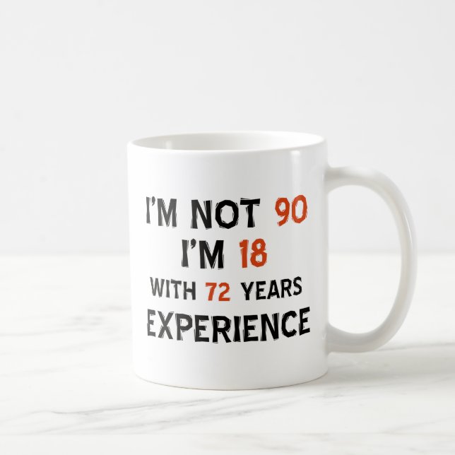 90th cool birthday designs coffee mug (Right)
