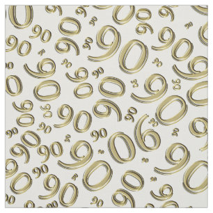 90th Cool Gold Random Number Pattern 90 Fabric