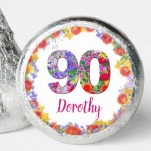 90th Floral Birthday Party Chocolates Elegant Hershey®'s Kisses®