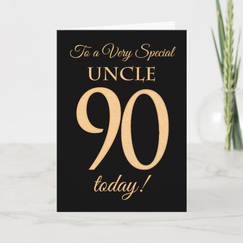 90th Gold-effect on Black, for Uncle Birthday