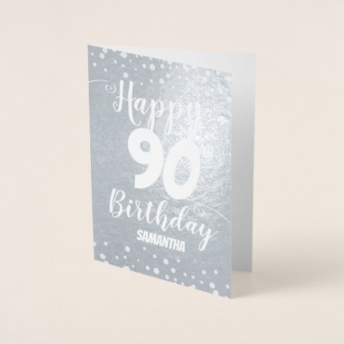 90th Happy Birthday Custom Foil Card