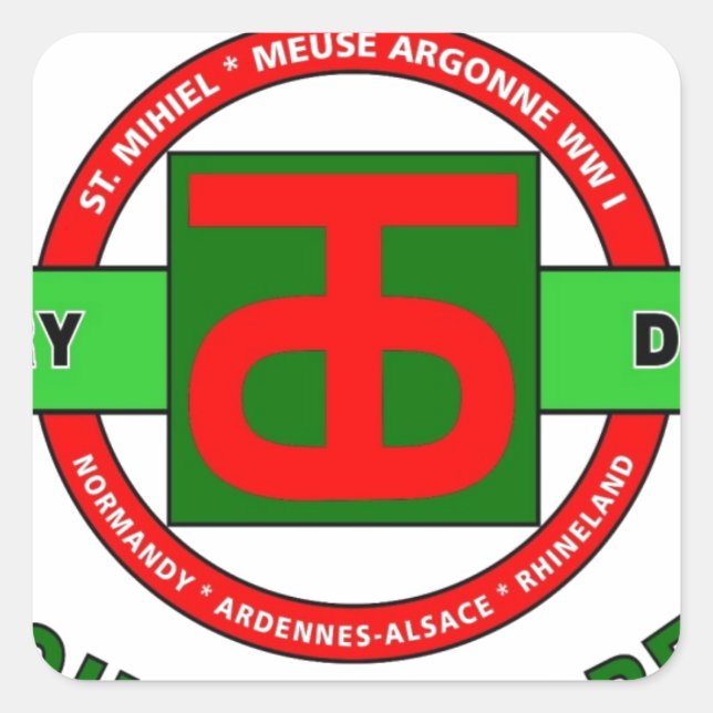 90TH INFANTRY DIVISION "TOUGH 'OMBRES" DIVISION SQUARE STICKER (Front)