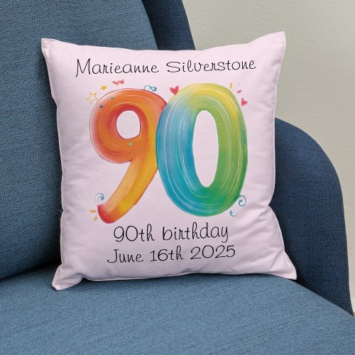 personalized 90th pillow