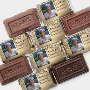90th Ninety Elegant Birthday Party Gold Hershey's Miniatures