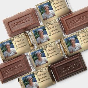 90th Ninety Elegant Birthday Party Gold Hershey's Miniatures