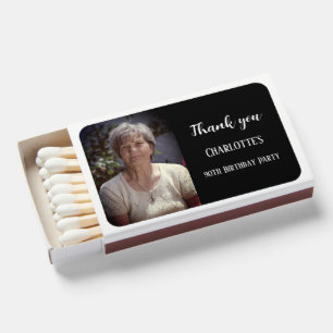 90th Ninety Elegant Birthday Party Matchboxes