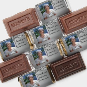 90th Ninety Elegant Birthday Party Silver Hershey's Miniatures