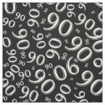 90th  Random Number Pattern Black/White Fabric