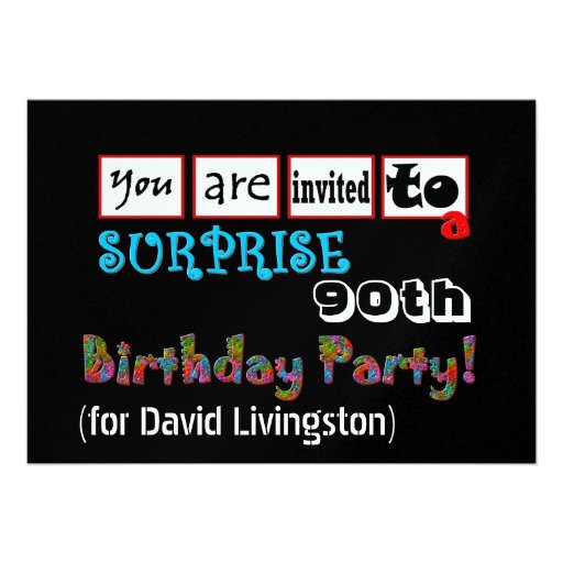 90Th Surprise Birthday Party Invitations 6