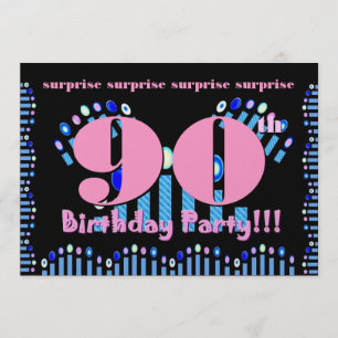 90th SURPRISE Birthday Party Invitation Template