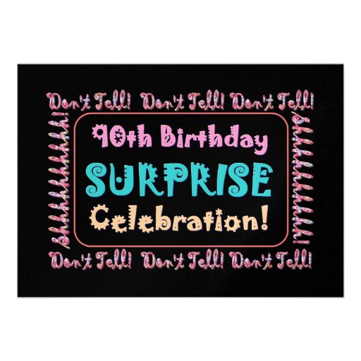 90Th Surprise Birthday Party Invitations 3